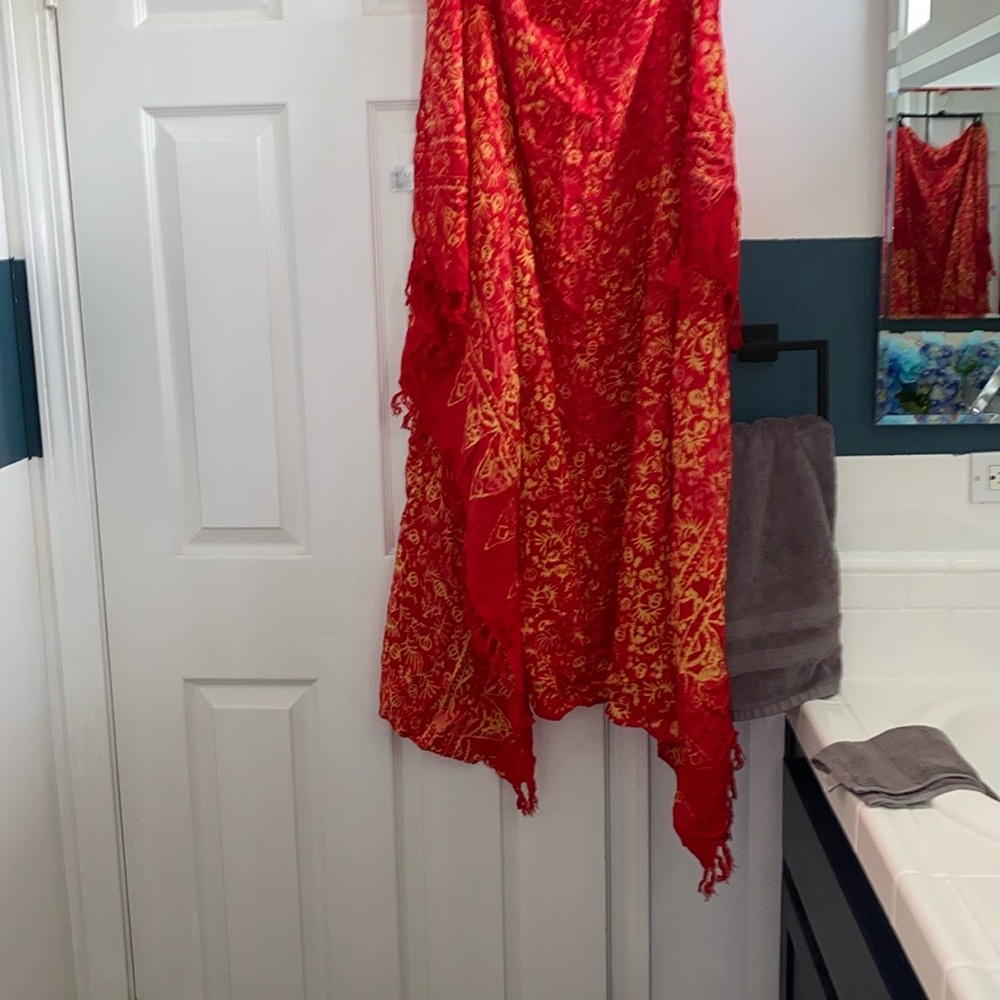 Sarang Vibrant Red and Yellow Floral